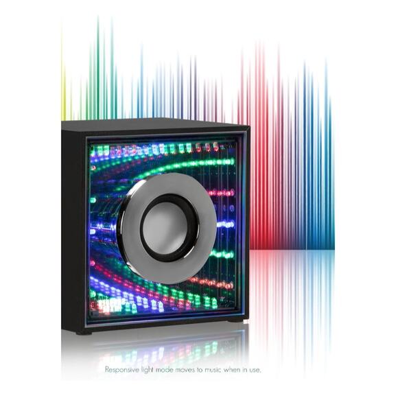 Sharper Image SBT636BK Infinity Lights Mirror Bluetooth Wireless Speaker - Picture 5 of 10